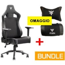 itek Gaming Chair SCOUT PM30 Nera con cuscini lombare e cervicale in omaggio