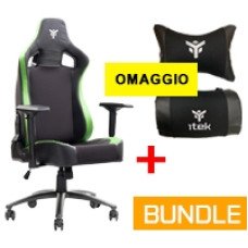 itek Gaming Chair SCOUT PM30 Verde con cuscini lombare e cervicale in omaggio