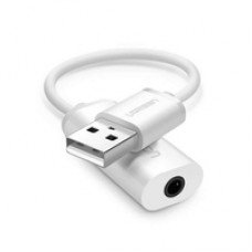 UGREEN Adattatore USB 2.0 a 3,5mm TRRS jack AUX (Cuffie e Microfono), (White)